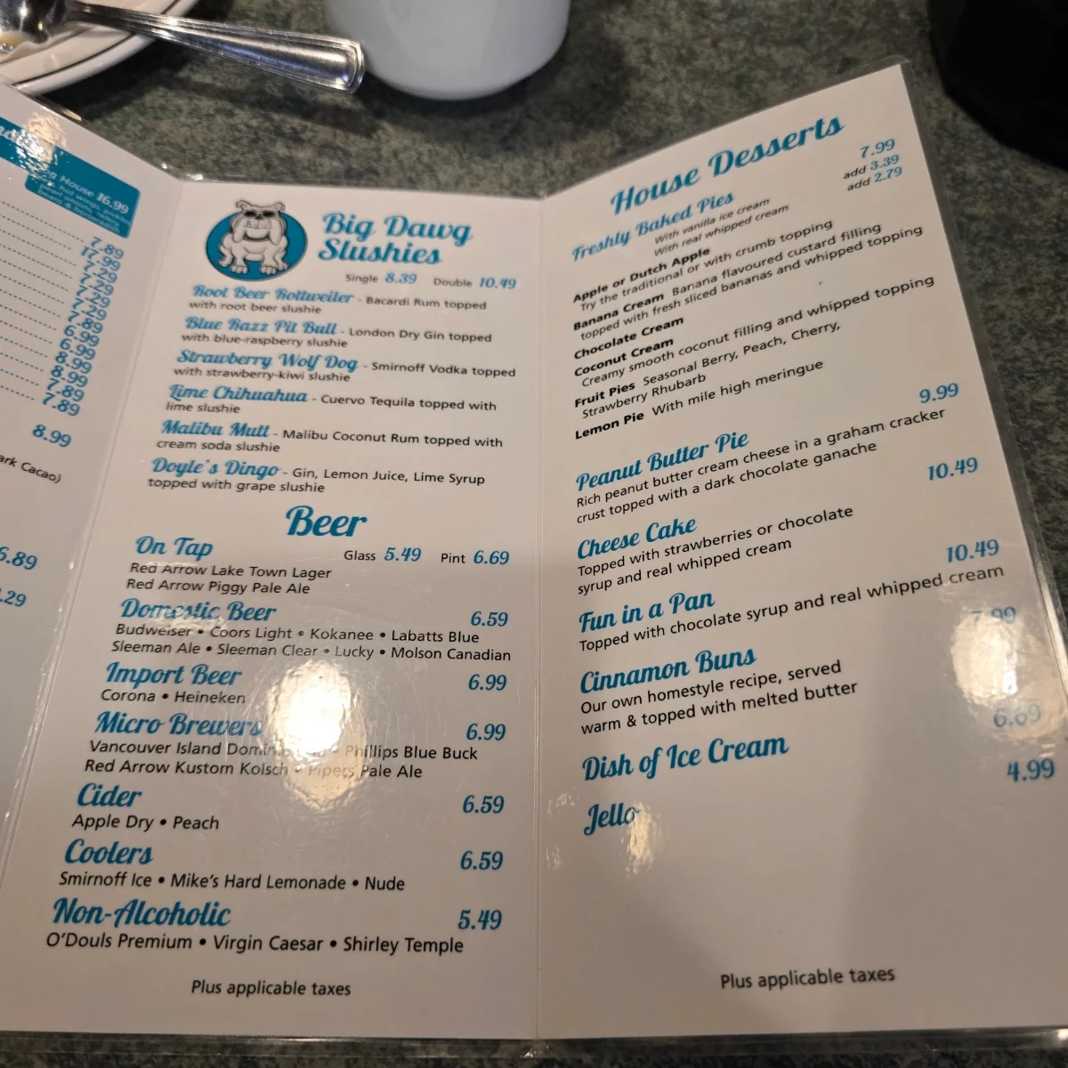Menu, Dog House