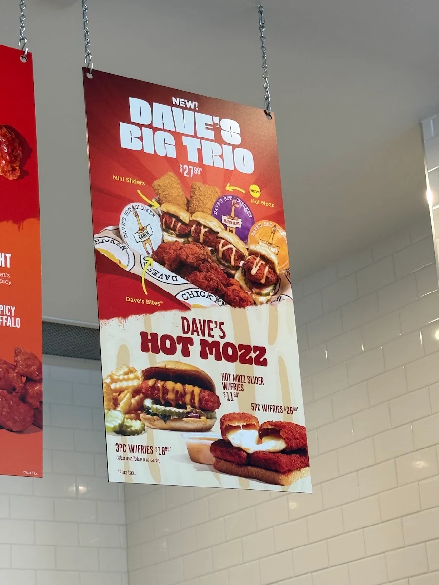 Menu, Dave's Hot Chicken