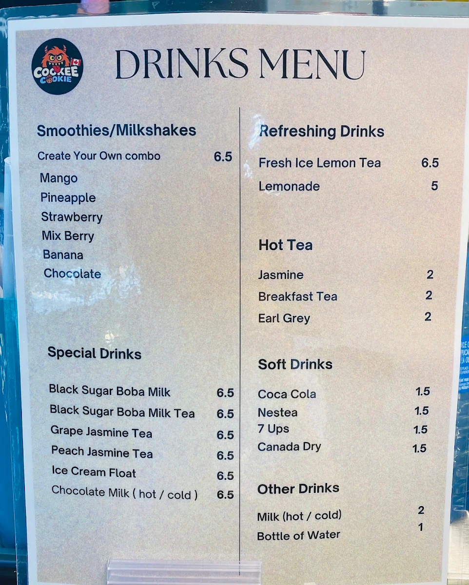 Menu, Cookee Cookie