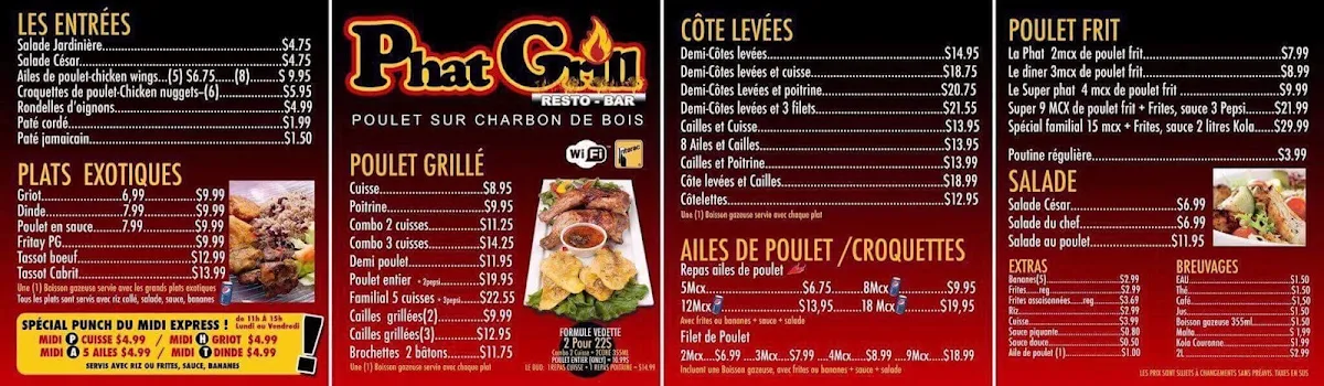 Menu, Phat Grill Express