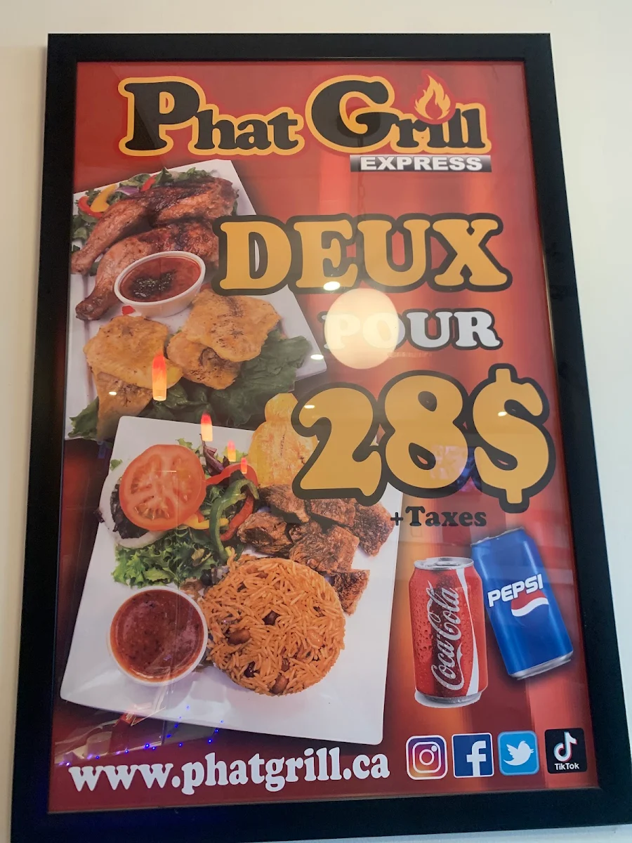 Menu, Phat Grill Express