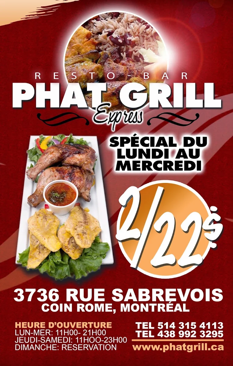 Menu, Phat Grill Express