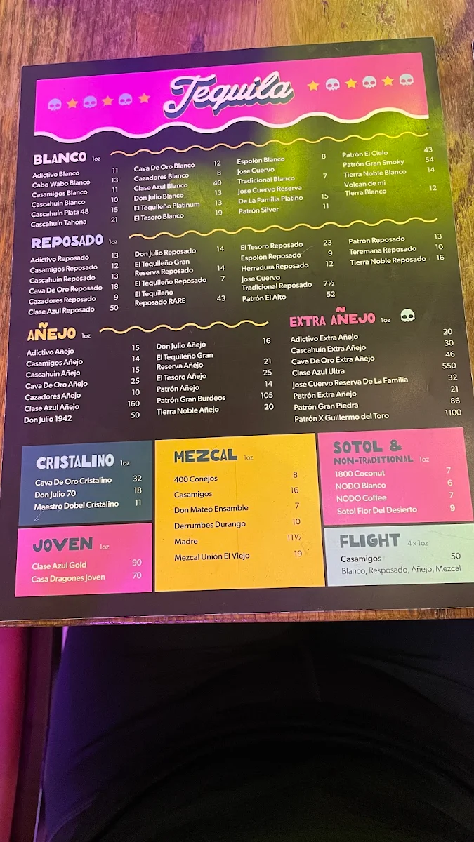 Menu, The Taco Shop