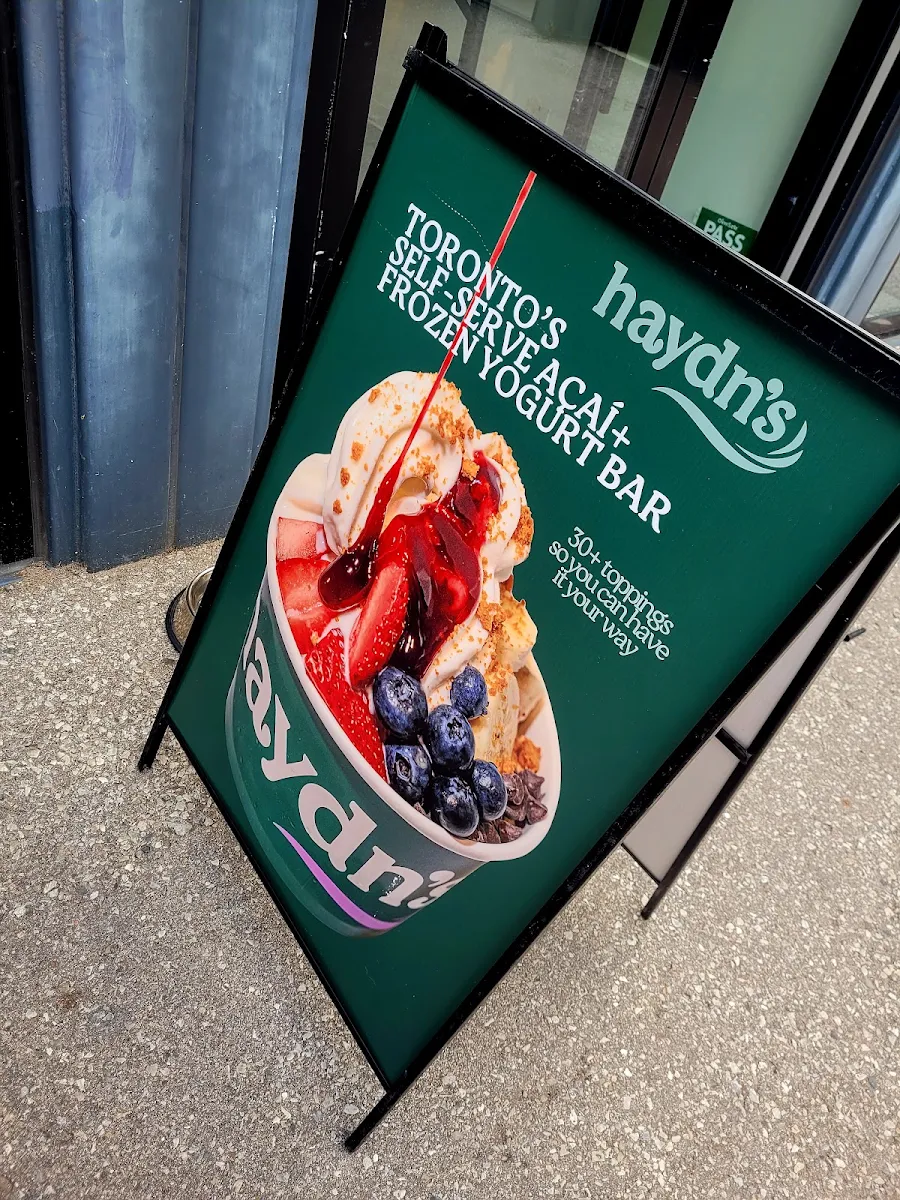 Menu, Haydn's Açaí & Frozen Yogurt