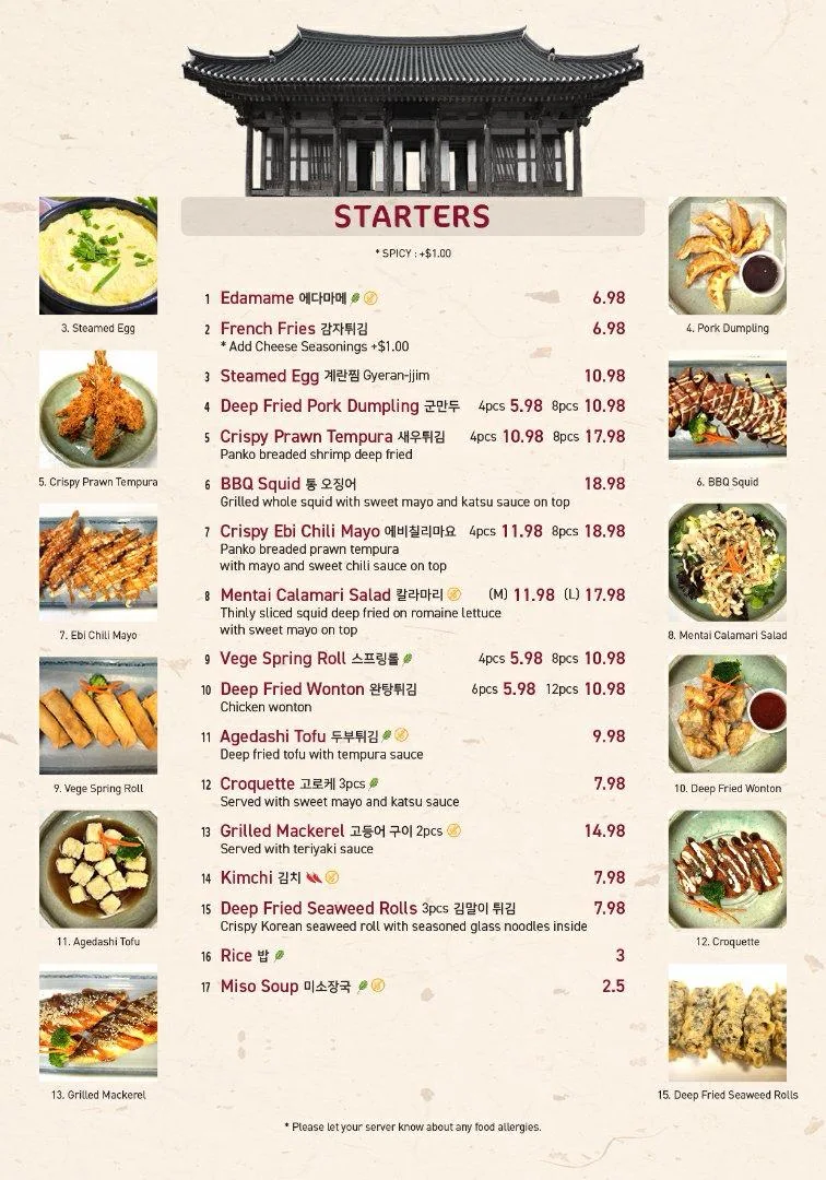 Menu, Han Korean Food & Chicken