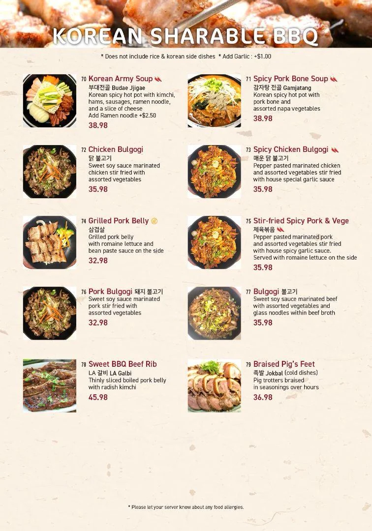 Menu, Han Korean Food & Chicken