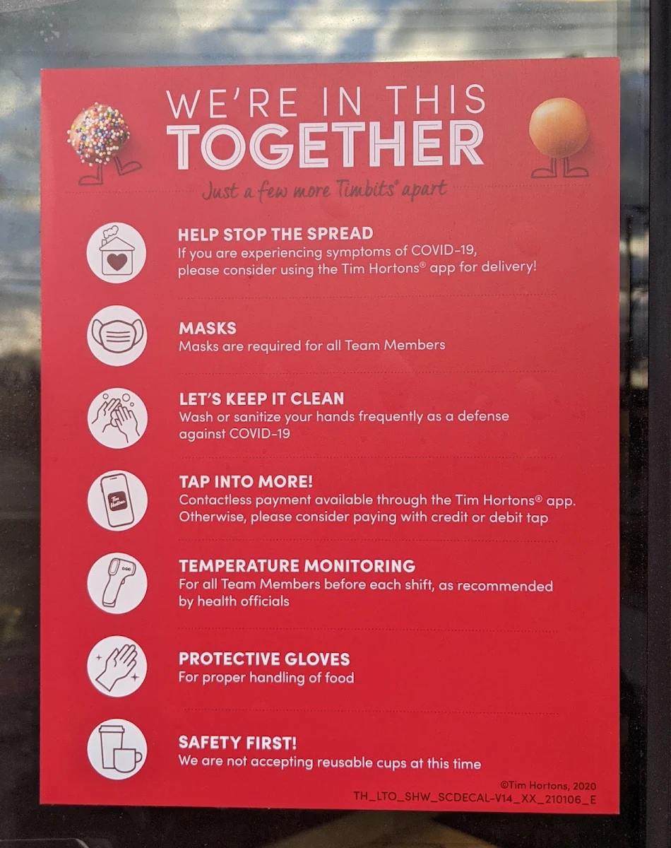 Menu, Tim Hortons