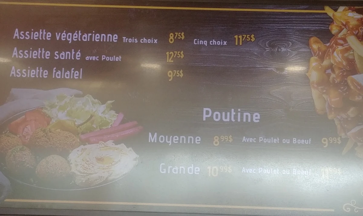 Menu, Mr.Taouk