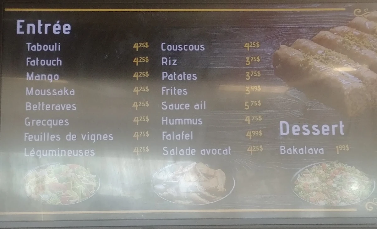 Menu, Mr.Taouk