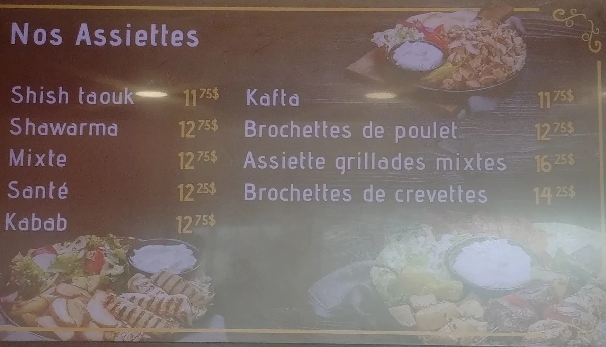 Menu, Mr.Taouk