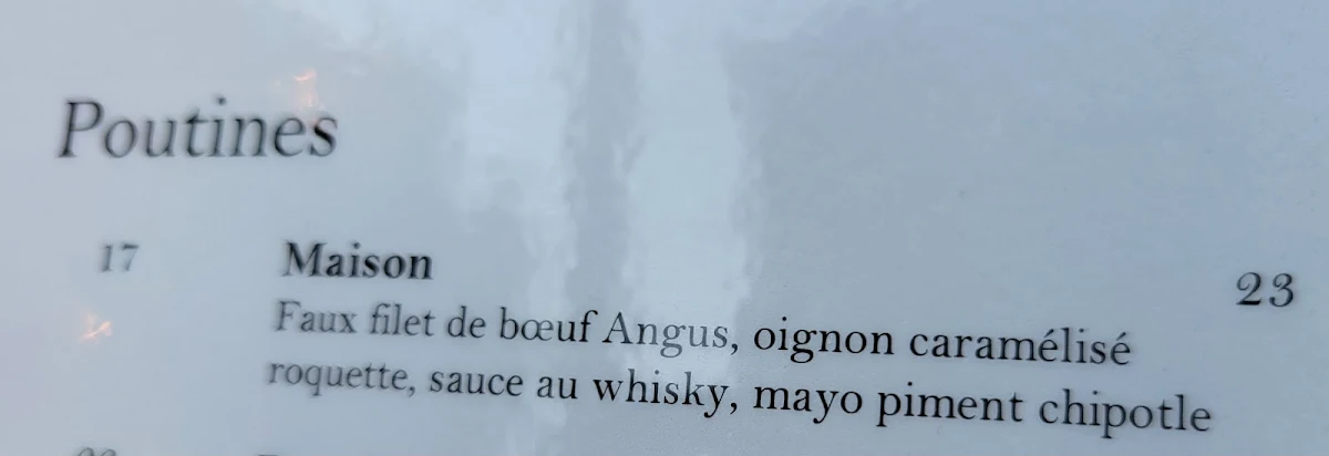 Menu, Maître Edgar