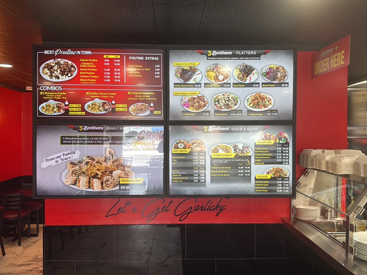 Menu, 3 Brothers Shawarma & Poutine