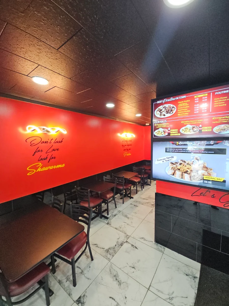 Menu, 3 Brothers Shawarma & Poutine