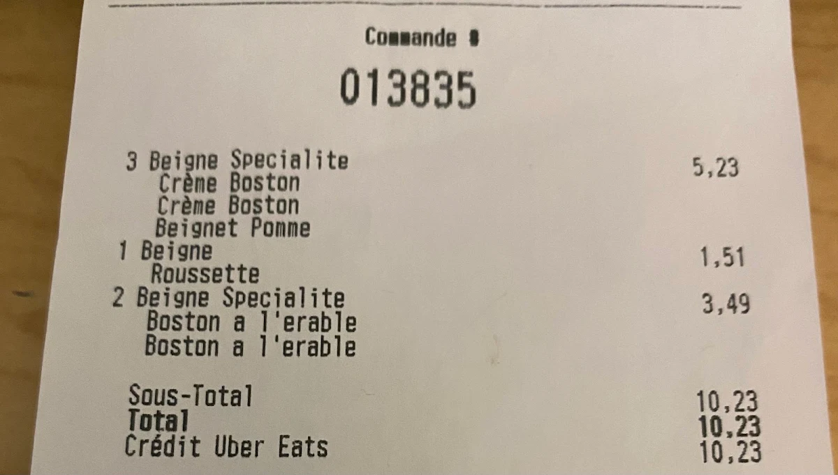 Menu, Tim Hortons