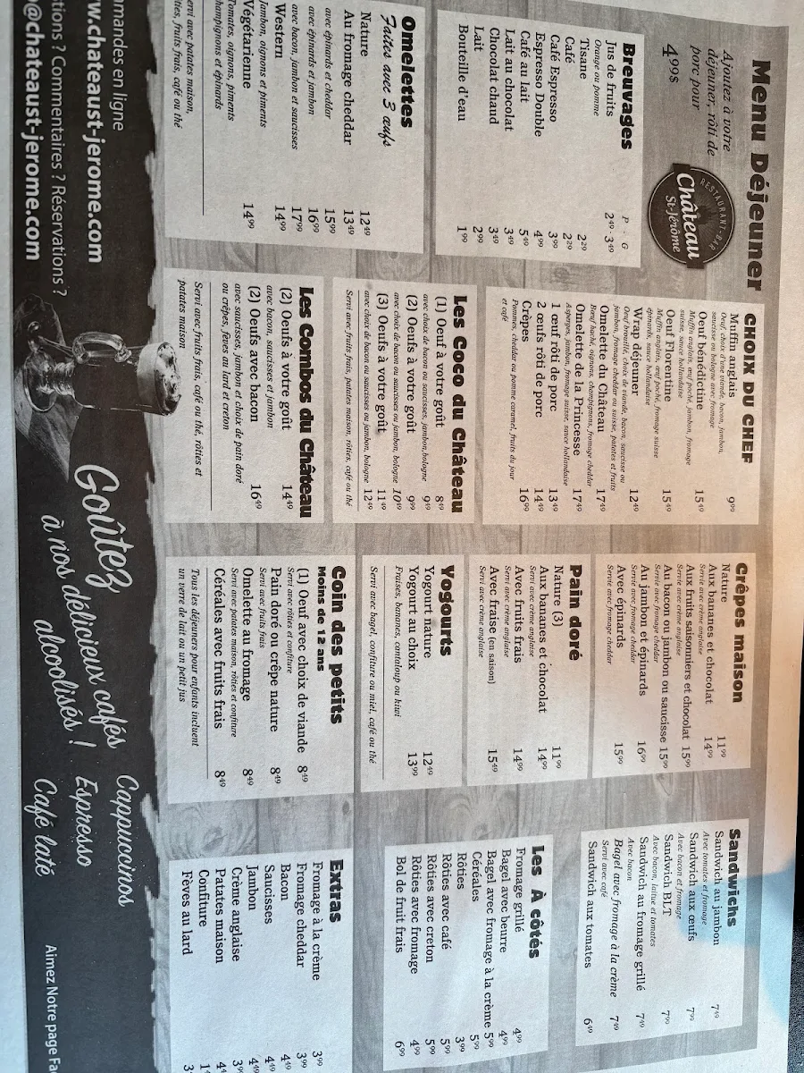 Menu, Château St-Jérôme