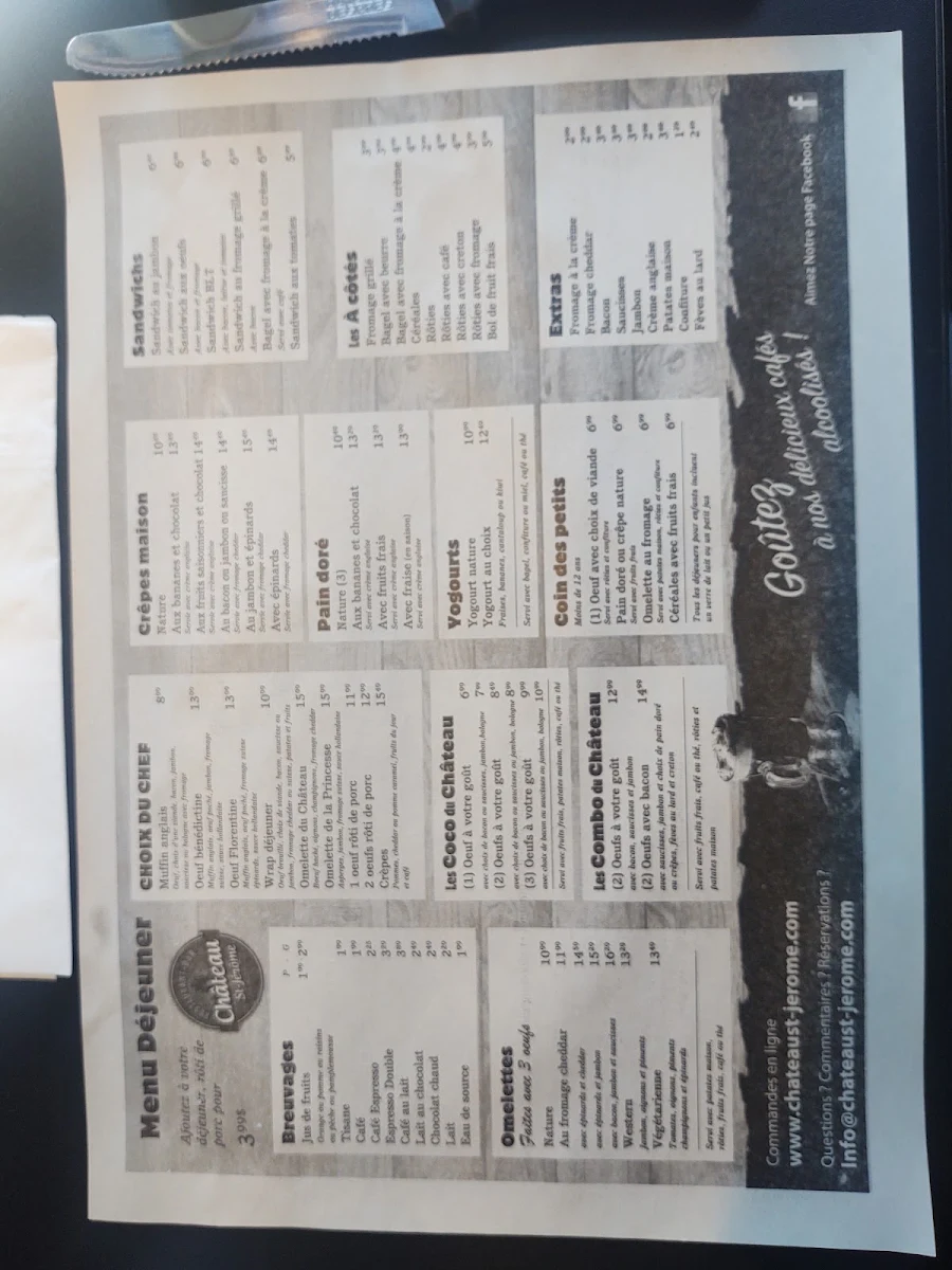 Menu, Château St-Jérôme
