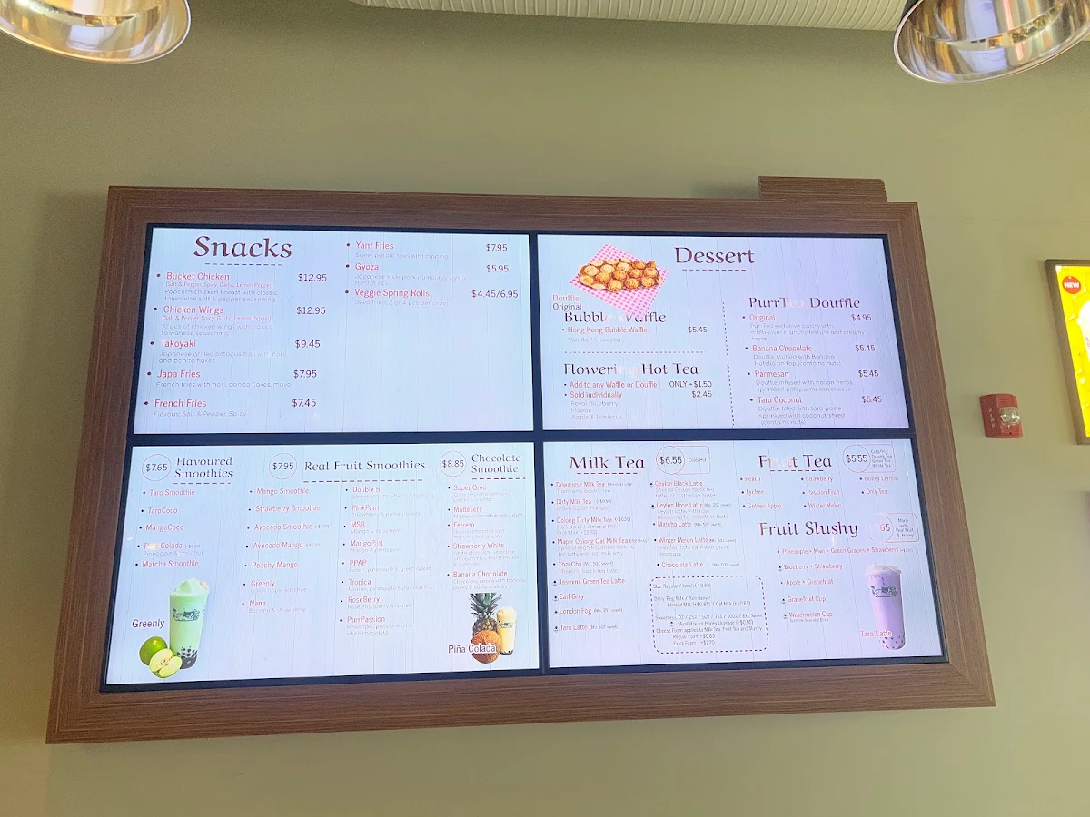 Menu, PurrTea Fresh Tea & Smoothie - West Market Square
