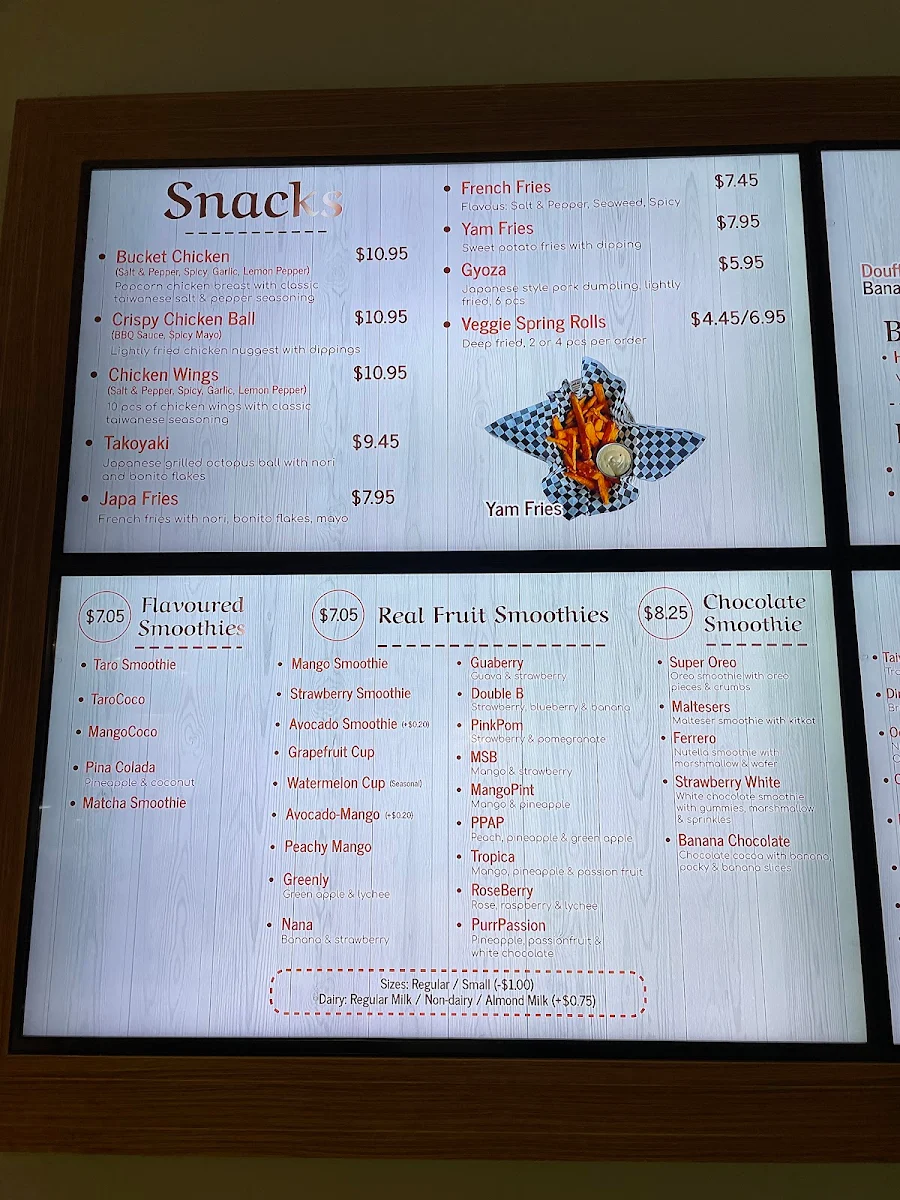 Menu, PurrTea Fresh Tea & Smoothie - West Market Square
