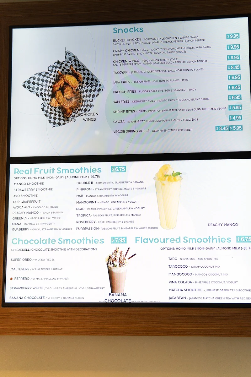Menu, PurrTea Fresh Tea & Smoothie - West Market Square
