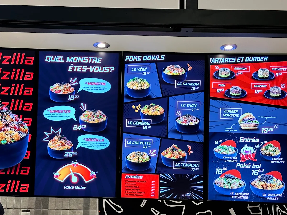 Menu, Poke Monster (Complexe Desjardins)