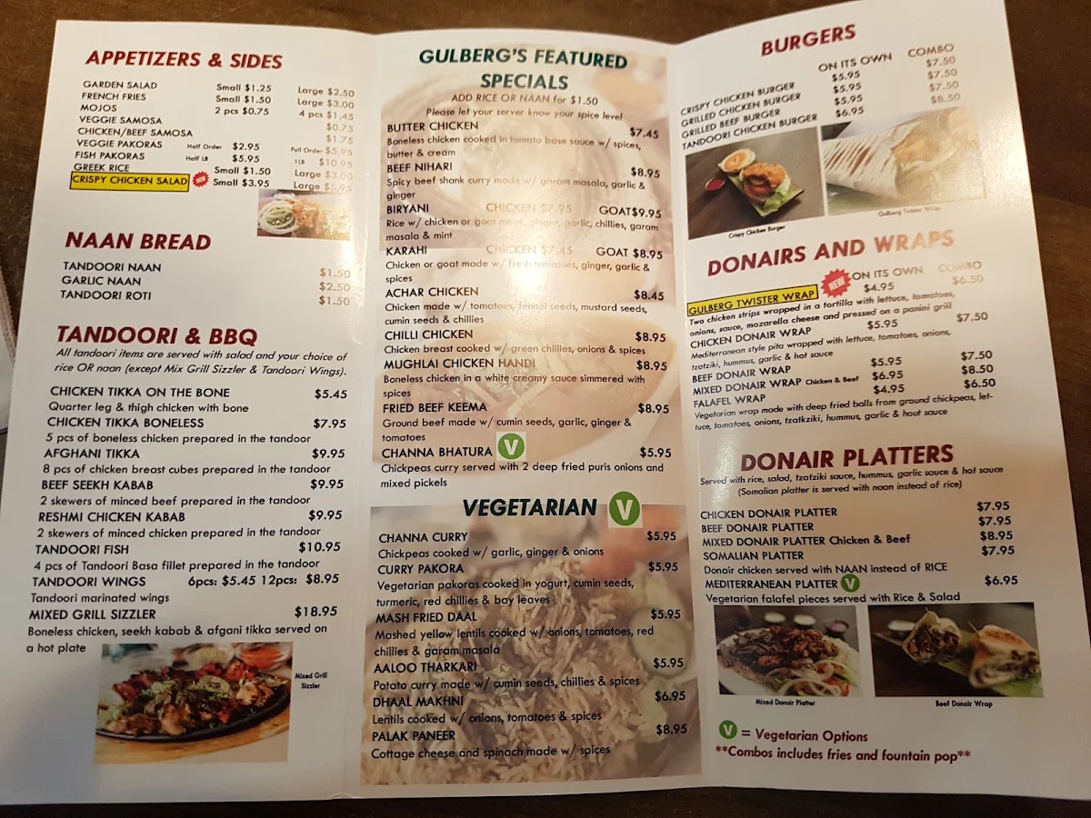 Menu, Gulberg Tandoor