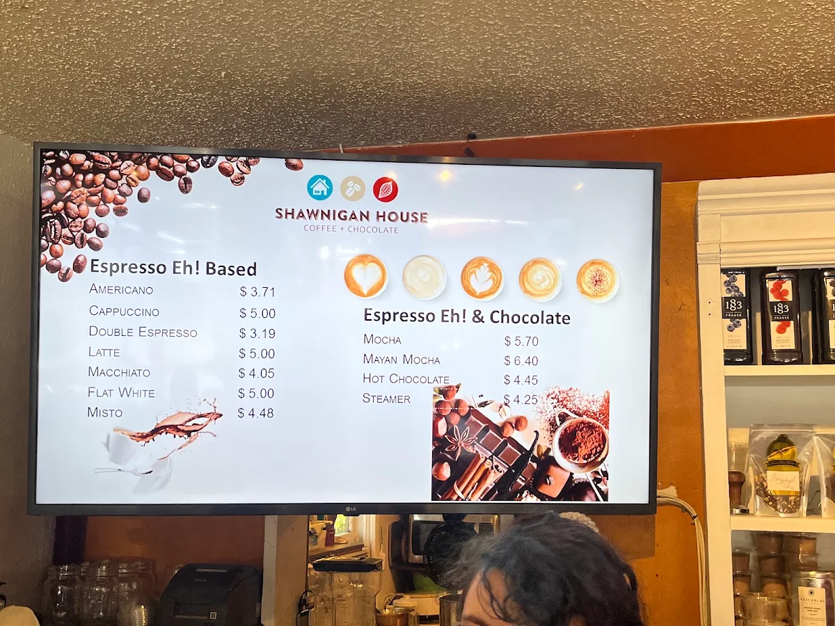 Menu, Shawnigan House Coffee + Chocolate