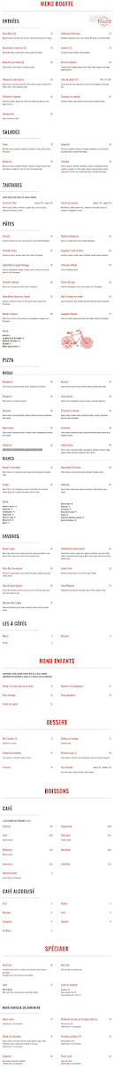 Menu, Industria Pizzeria + Bar
