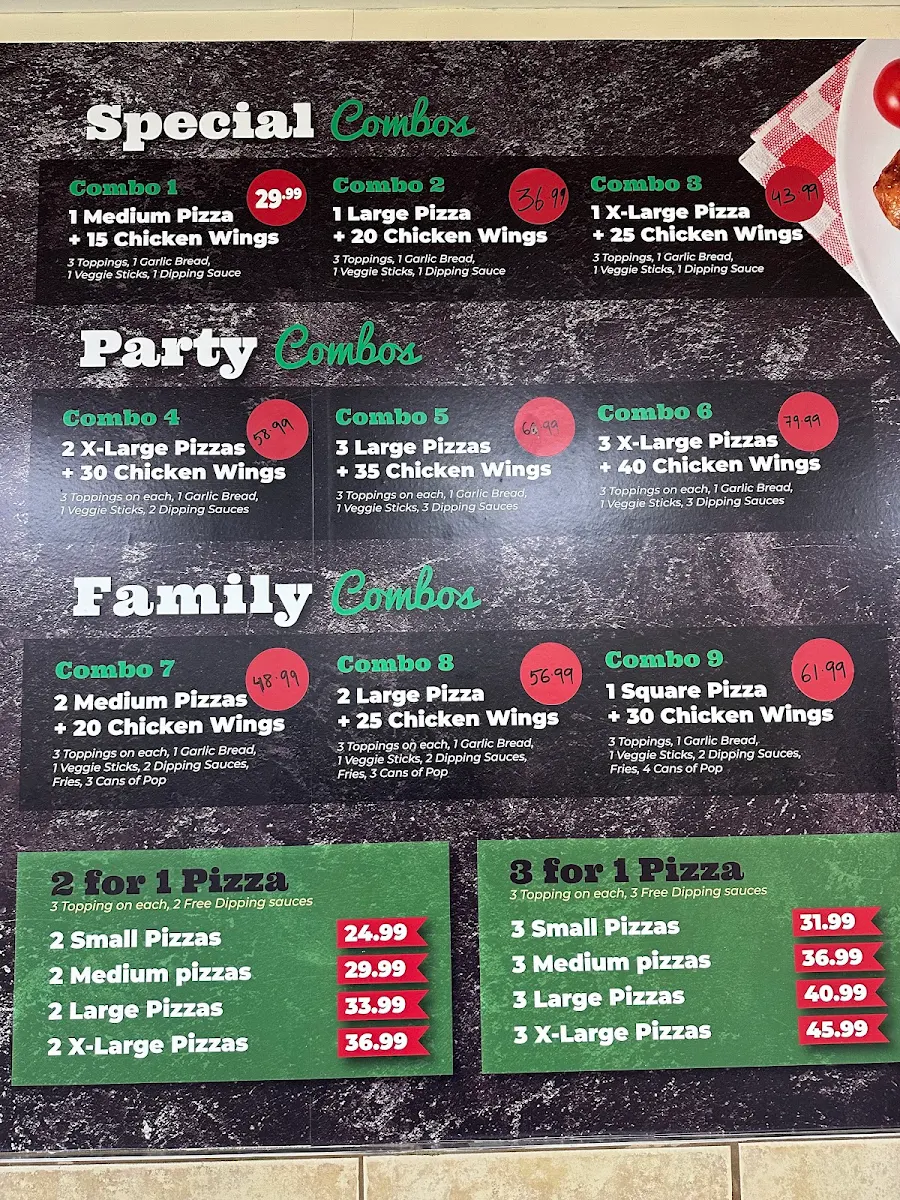Menu, Family Pizza & Shawerma