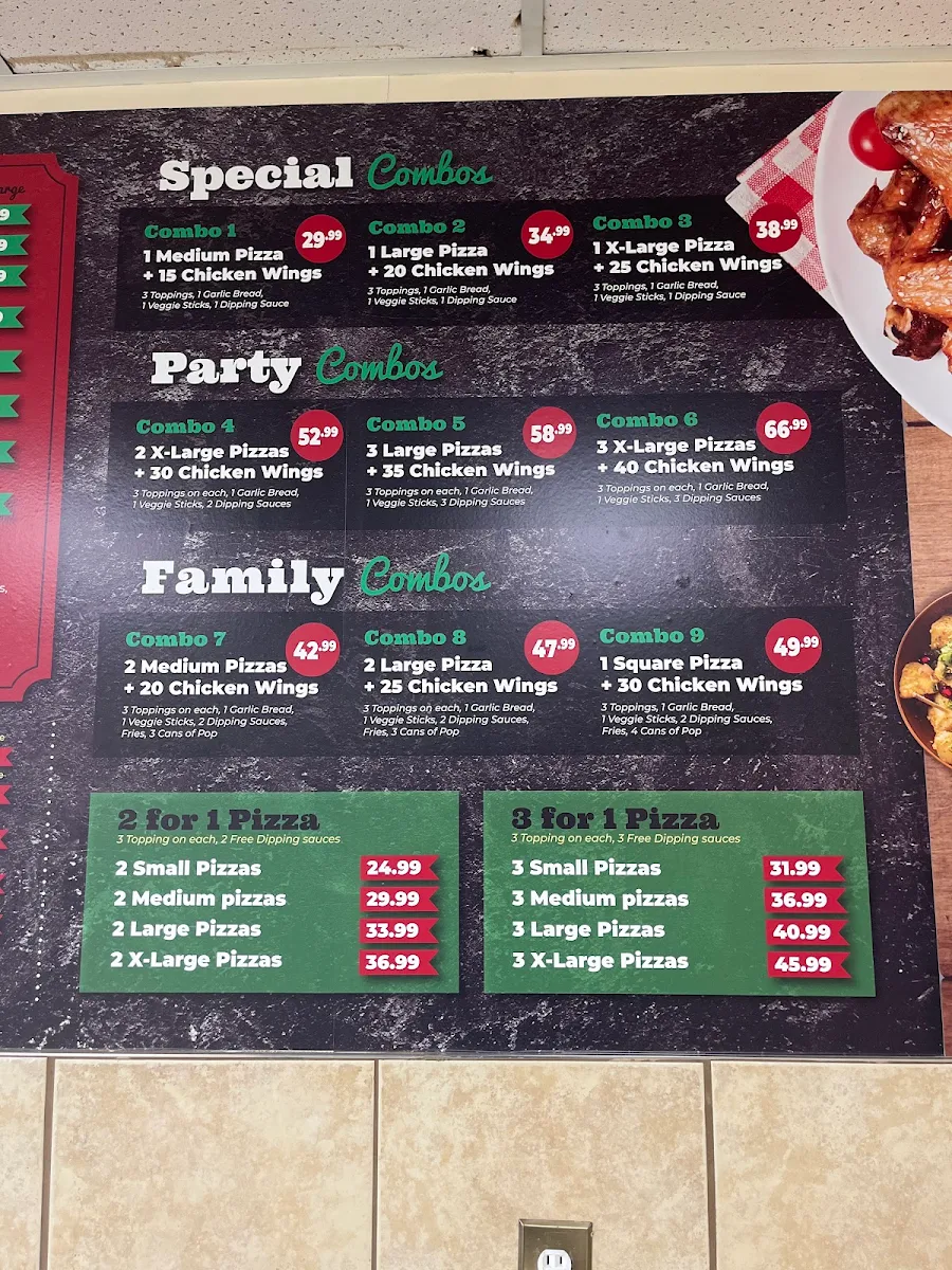 Menu, Family Pizza & Shawerma