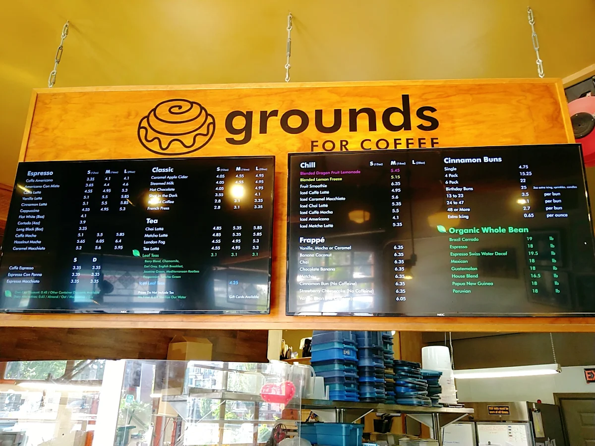 Menu, Grounds for Coffee