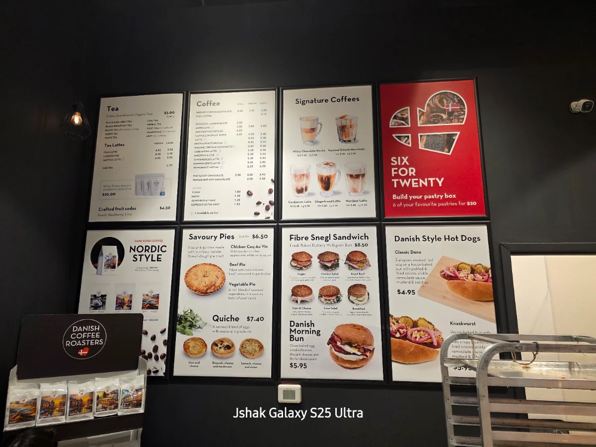 Menu, Danish Pastry House