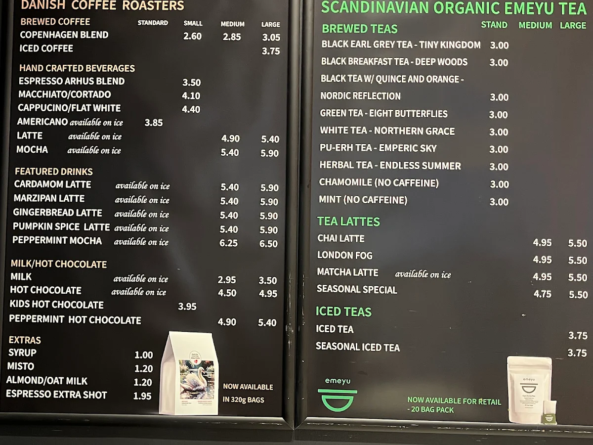 Menu, Danish Pastry House