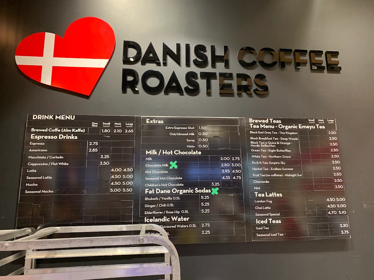 Menu, Danish Pastry House