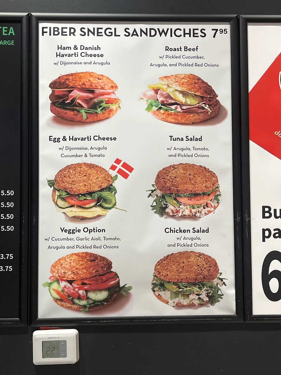Menu, Danish Pastry House