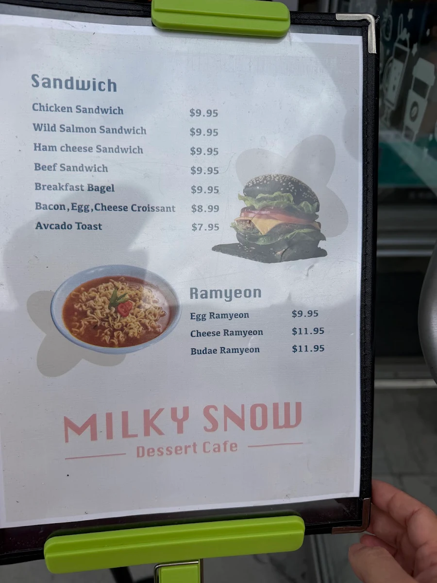 Menu, Milky Snow