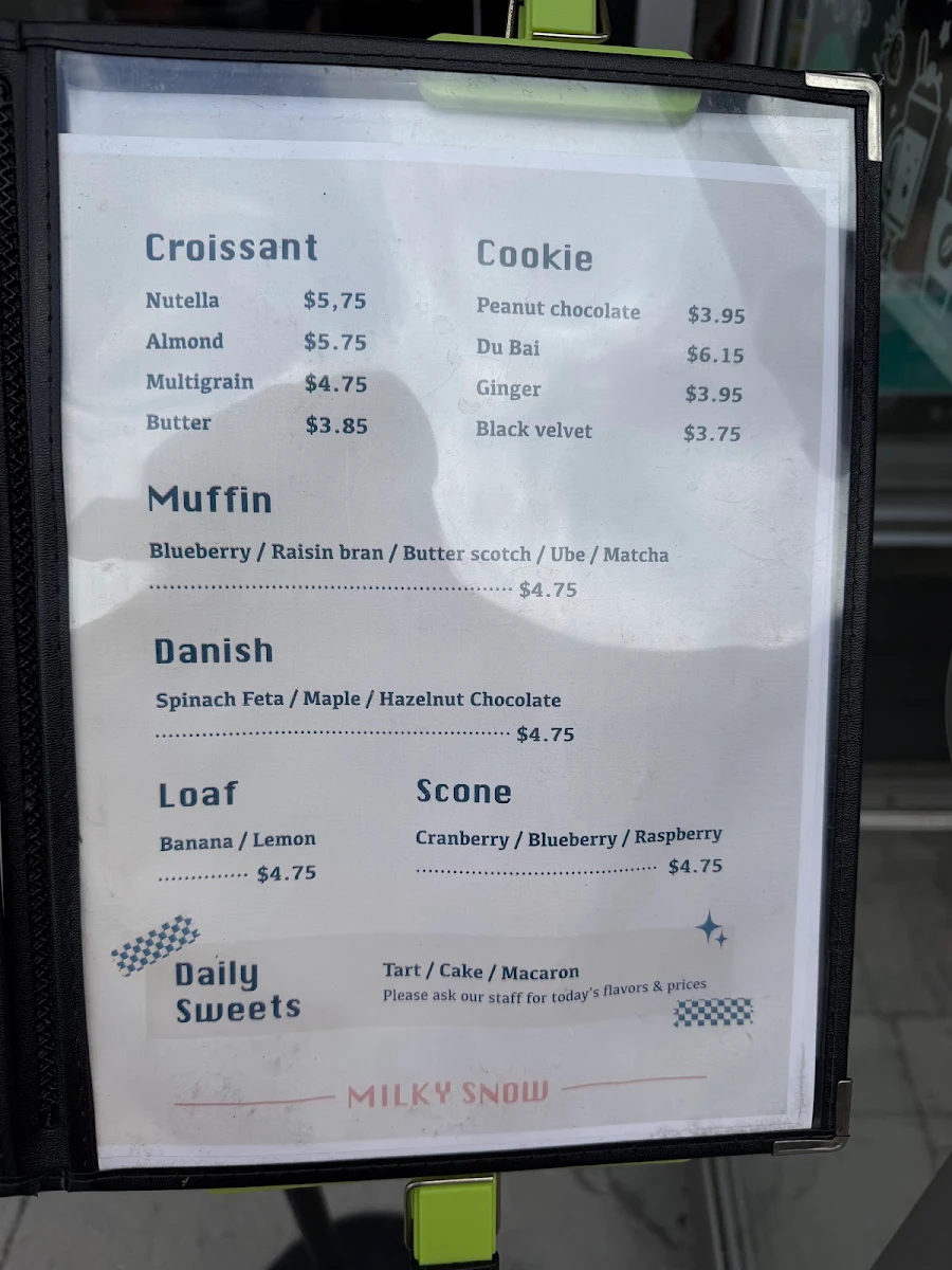 Menu, Milky Snow