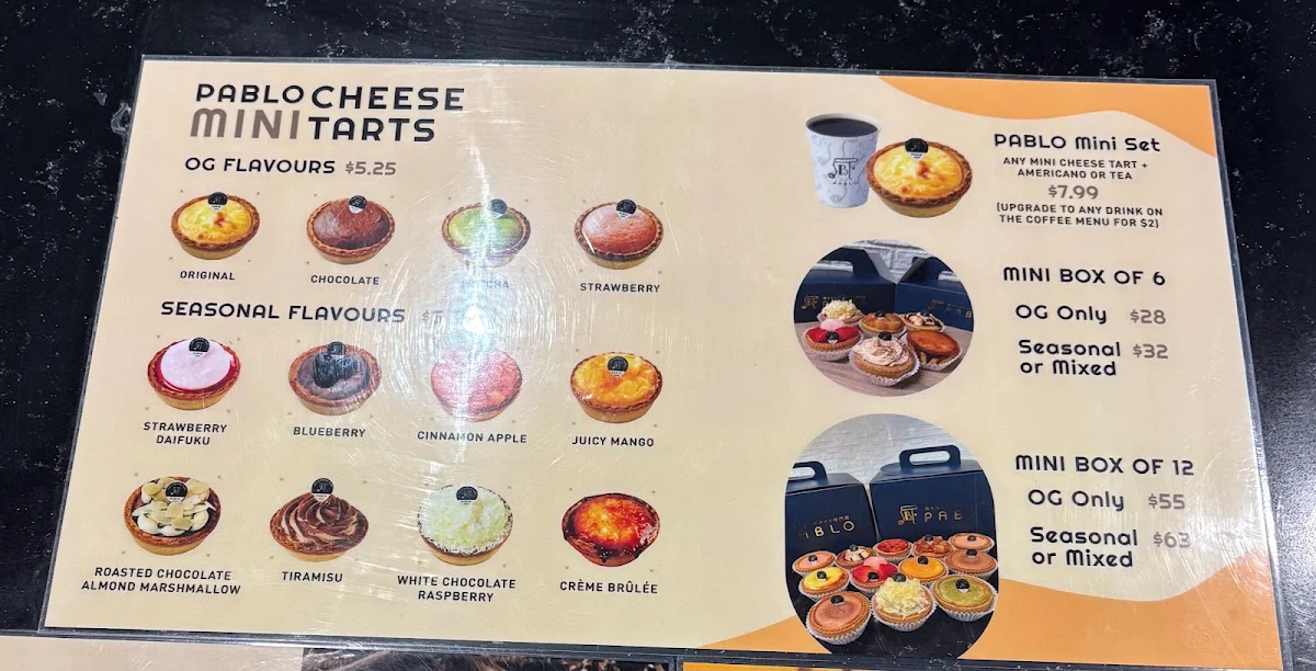 Menu, Pablo Cheese Tart