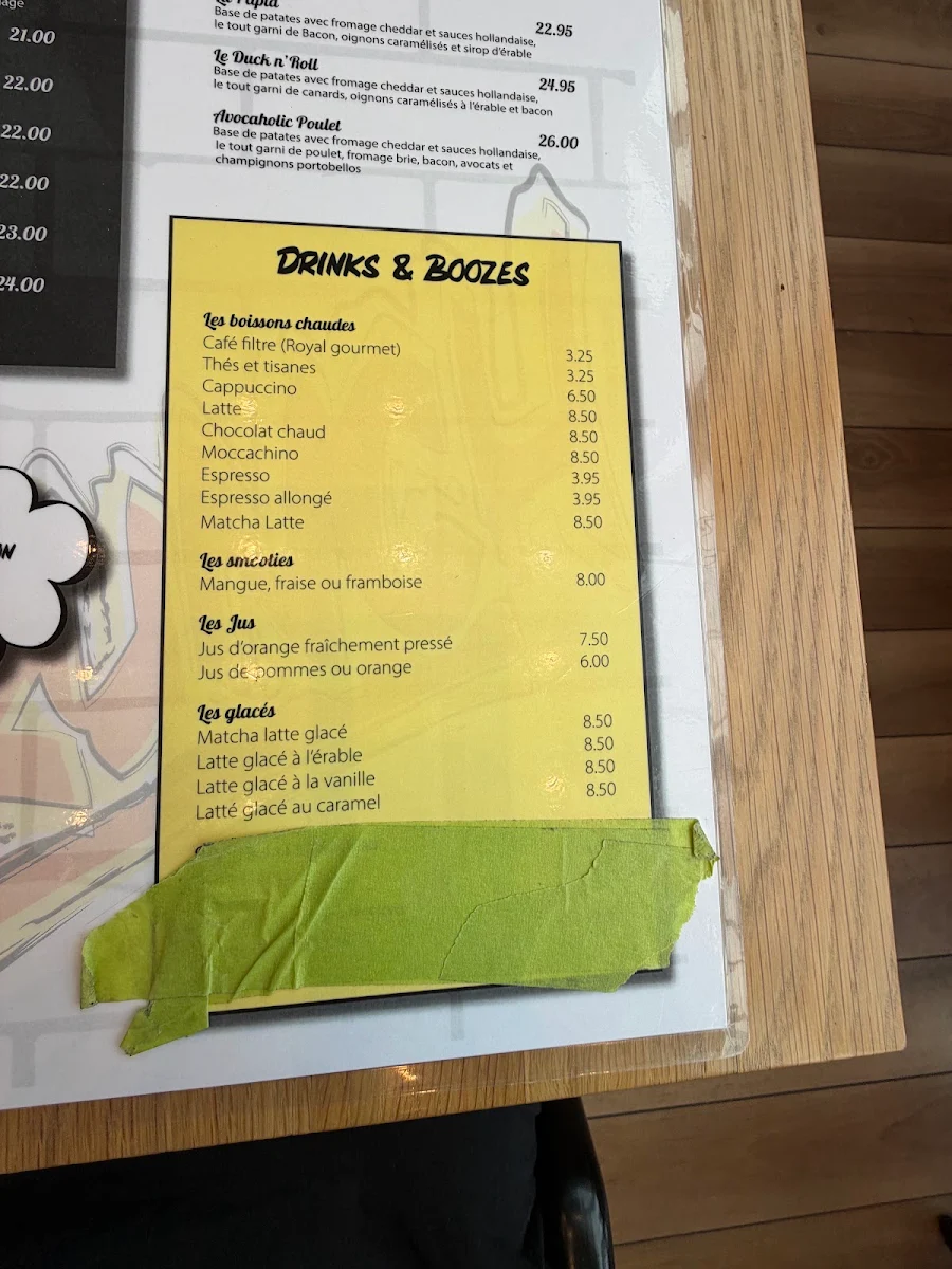 Menu, Le Brunch - Québec