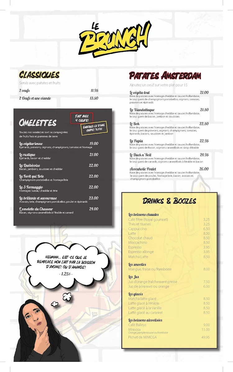 Menu, Le Brunch - Québec