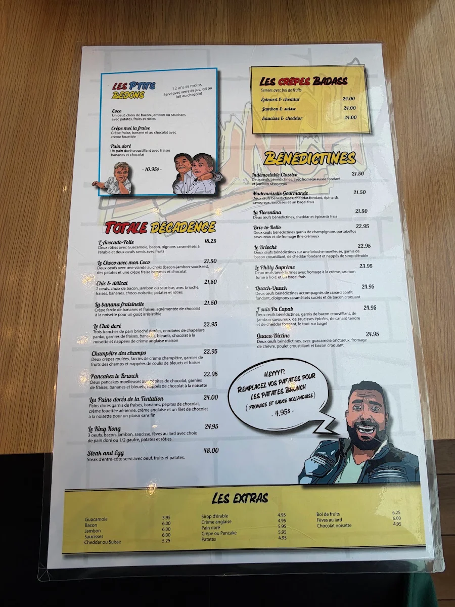 Menu, Le Brunch - Québec