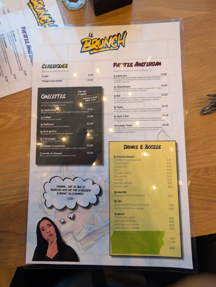 Menu, Le Brunch - Québec