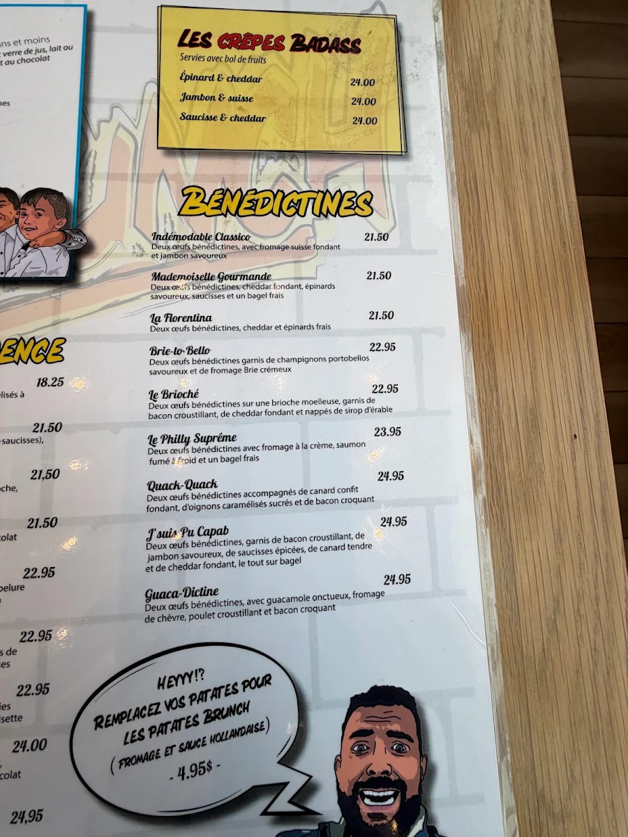 Menu, Le Brunch - Québec