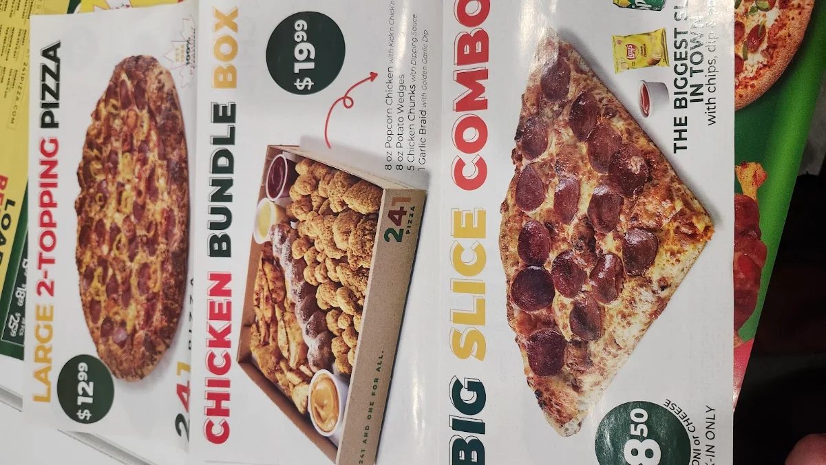 Menu, 241 Pizza
