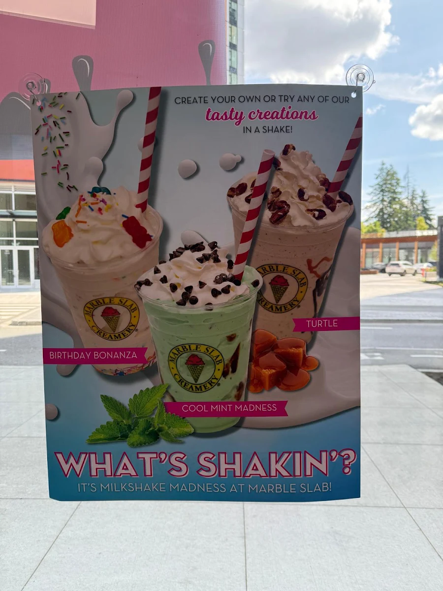 Menu, Marble Slab Creamery