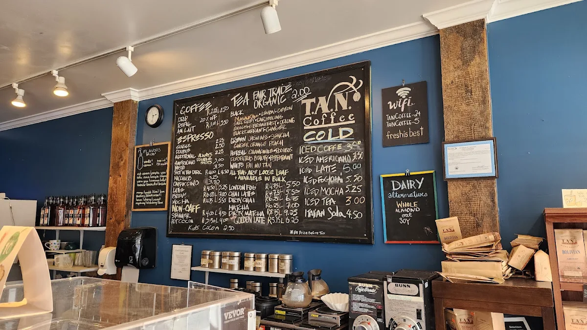 Menu, T.A.N. Coffee - Wolfville