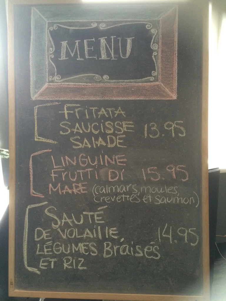 Menu, Salon du Lab
