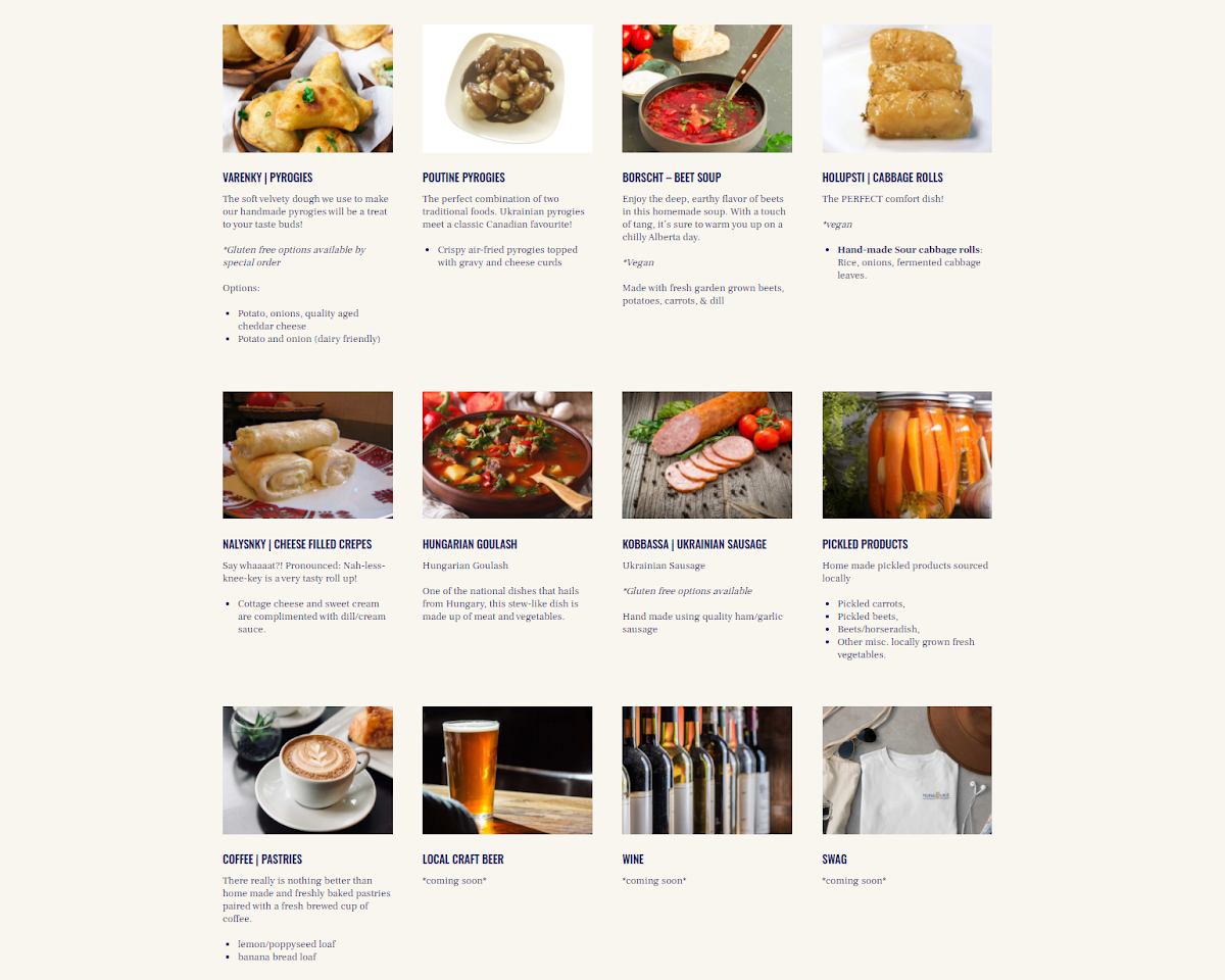 Menu, Hung Uke