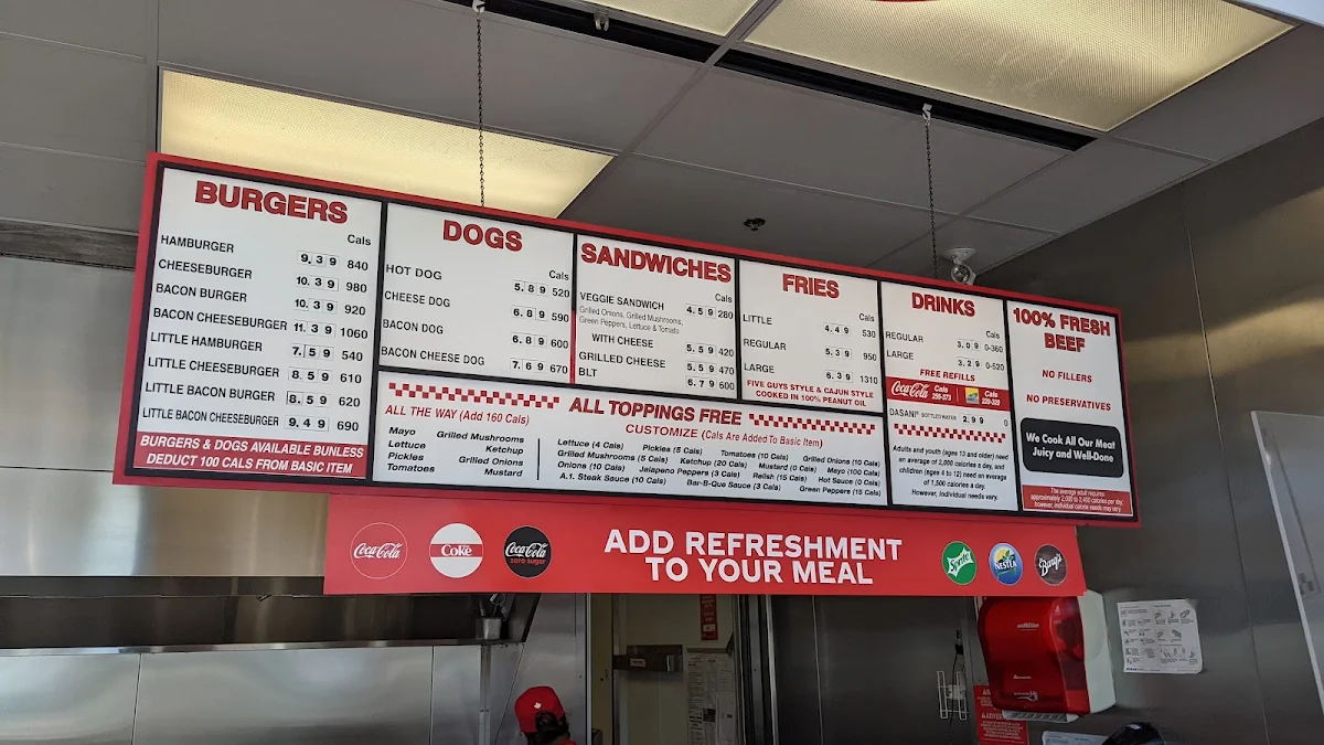 Menu, Five Guys