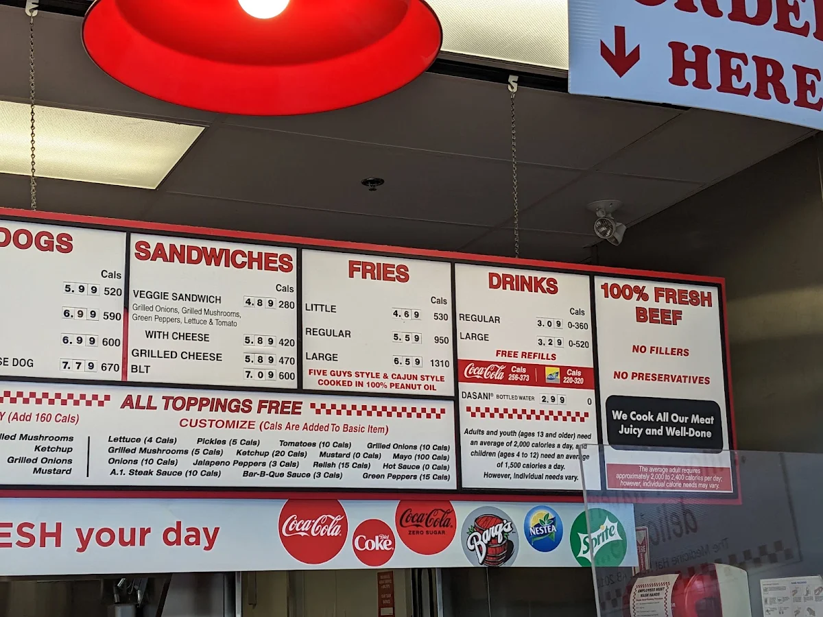 Menu, Five Guys