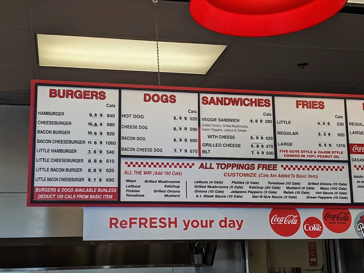 Menu, Five Guys